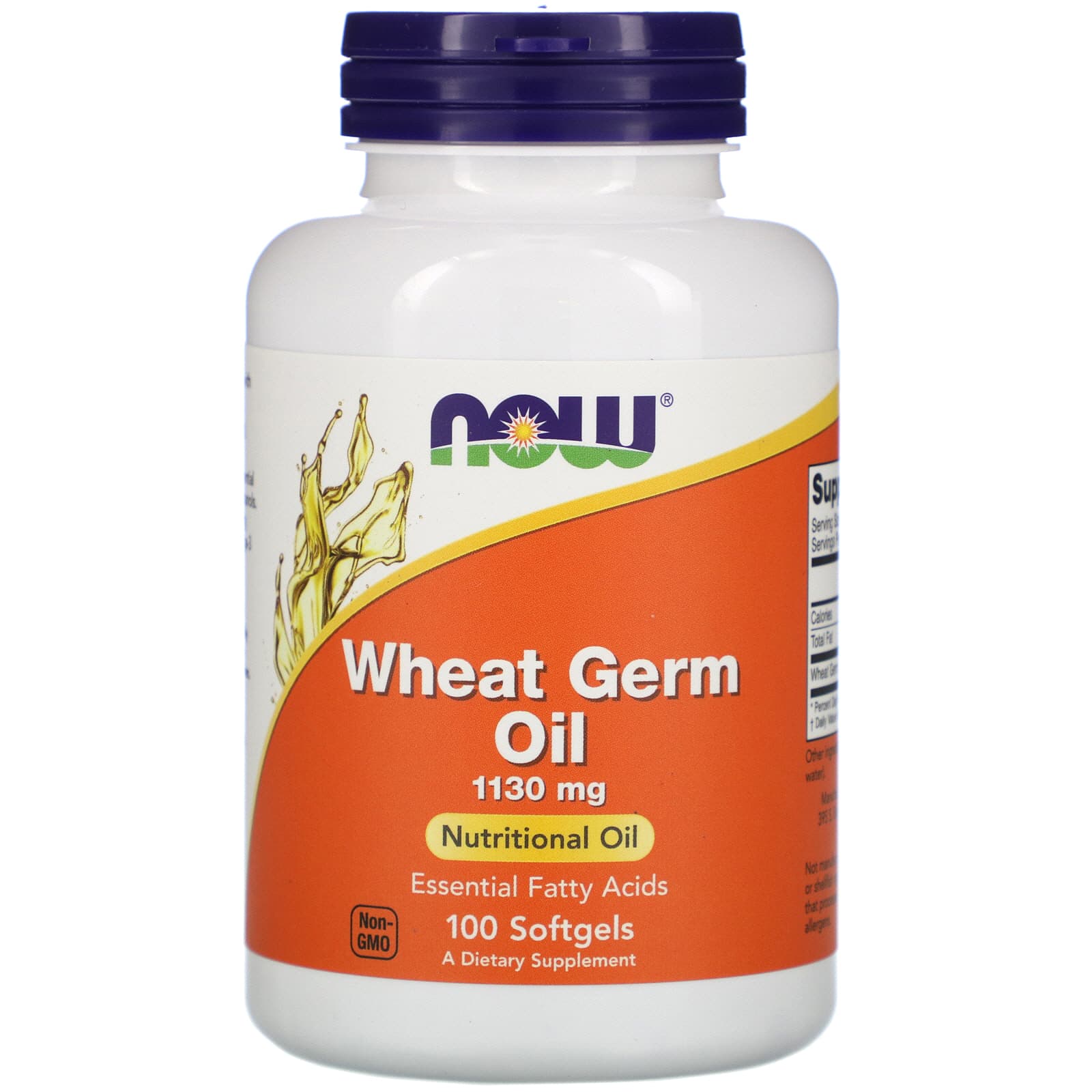 Now Foods, Wheat Germ Oil, 1130 mg, 100 Softgels Now Foods, Wheat Germ Oil, 1130 mg, 100 Softgels