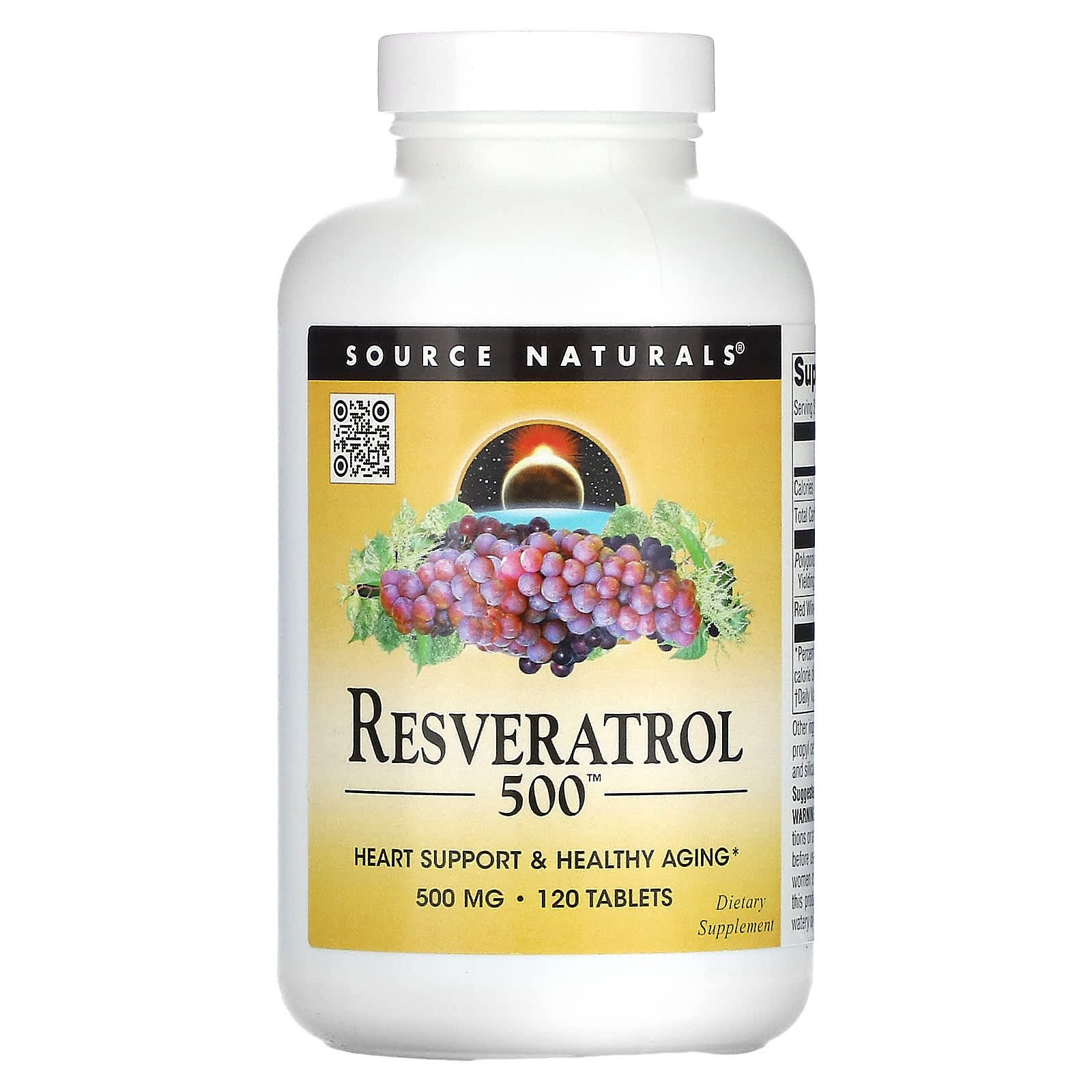 Source Naturals, Resveratrol, 500 mg, 120 Tablets Source Naturals, Resveratrol, 500 mg, 120 Tablets