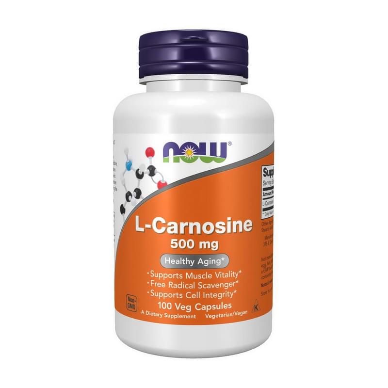 Now Foods, L-Carnosine, 500 mg, 100 Veg Capsules Now Foods, L-Carnosine, 500 mg, 100 Veg Capsules