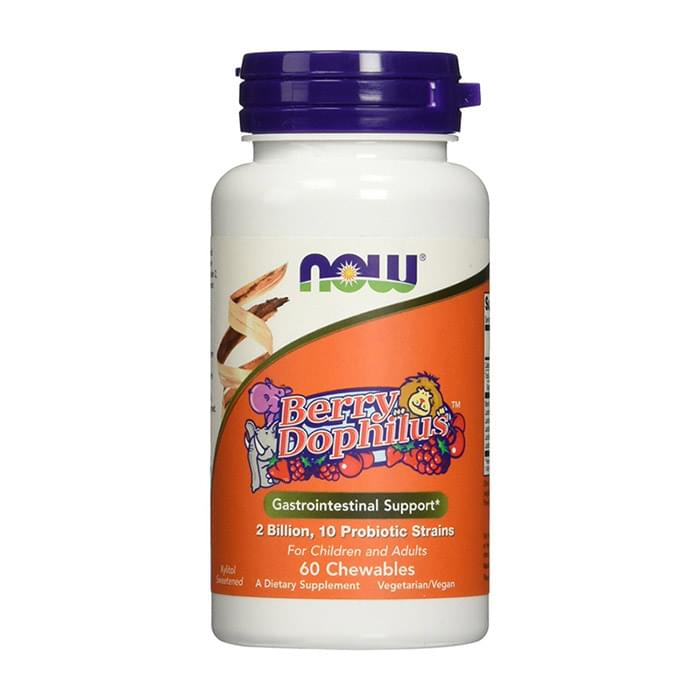 NOW Foods, Berry Dophilus, Kids, 2 Billion, 60 Chewables NOW Foods, Berry Dophilus, Kids, 2 Billion, 60 Chewables