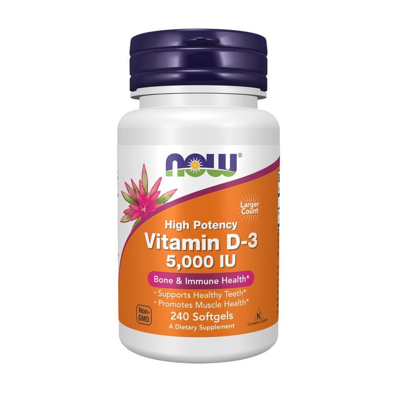 Now Foods, Vitamin D-3, High Potency, 125 mcg (5000 IU), 240 Softgels Now Foods, Vitamin D-3, High Potency, 125 mcg (5000 IU), 240 Softgels