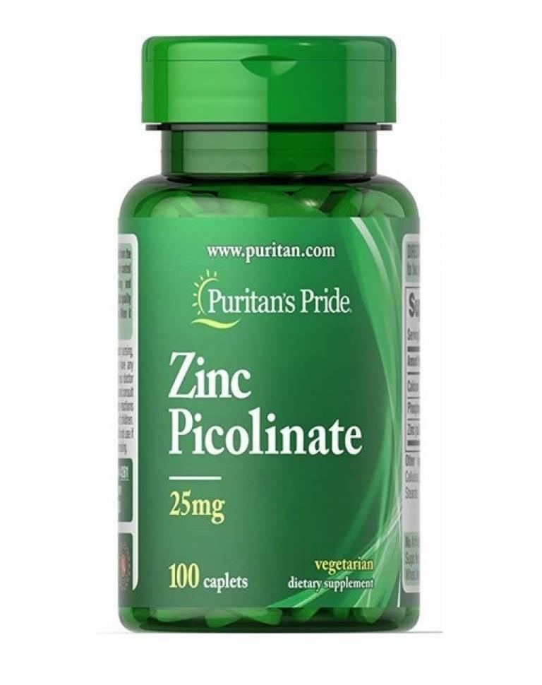 Puritan's Zinc Picolinate 25 mg 100 Caplets Puritan's Zinc Picolinate 25 mg 100 Caplets