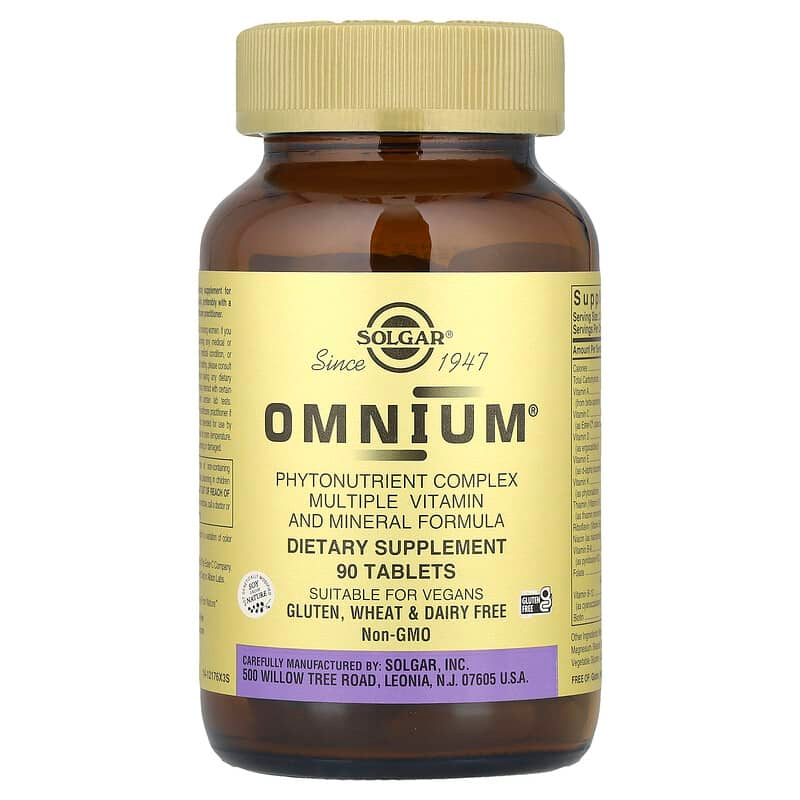 Solgar, Omnium, Phytonutrient Complex Multiple Vitamin and Mineral Formula, 90 Tablets Solgar, Omnium, Phytonutrient Complex Multiple Vitamin and Mineral Formula, 90 Tablets