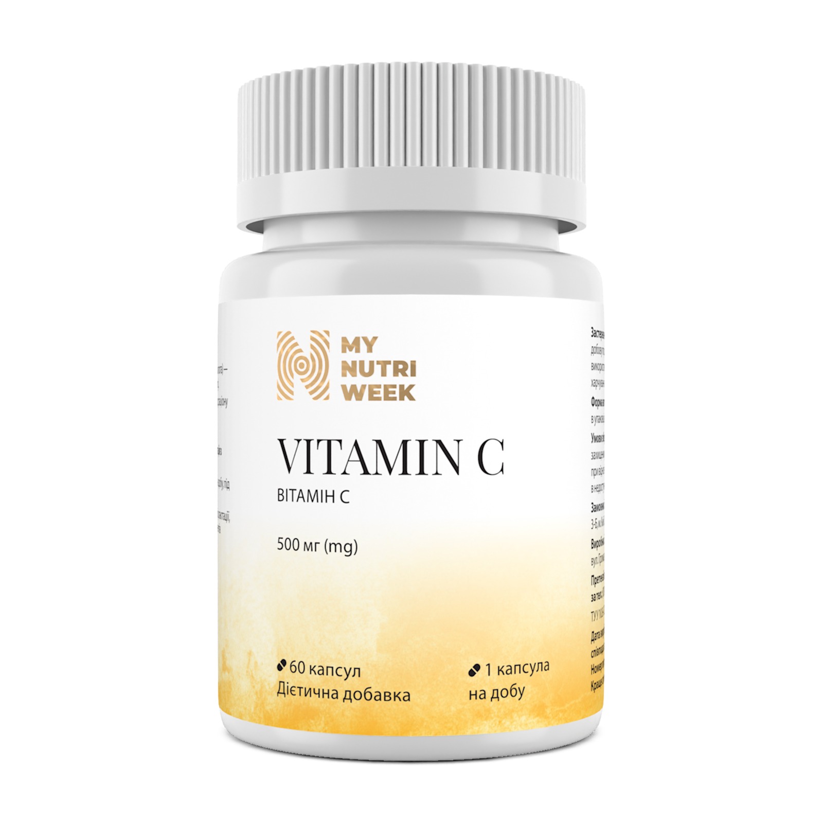 My Nutri Week, Vitamin C, 500 mg, 60 Capsules My Nutri Week, Vitamin C, 500 mg, 60 Capsules